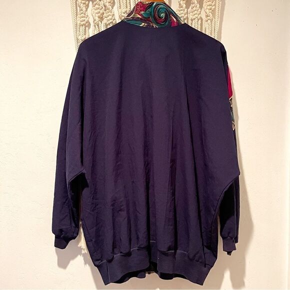 VNTG Silver Threads Windbreaker SZ 1X Dolman Sleeve 1980s Grannycore Grandma - Picture 3 of 9